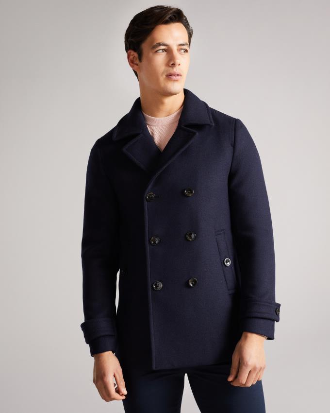 Manteau Ted Baker Wool Peacoat Bleu Marine Homme | RSP-94196704